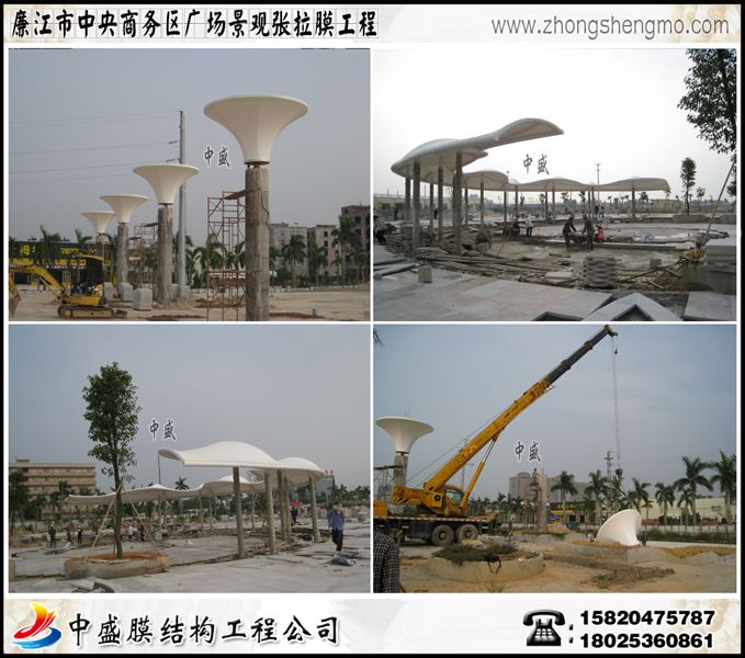 广东廉江市中央商务区广场景观张拉膜工程